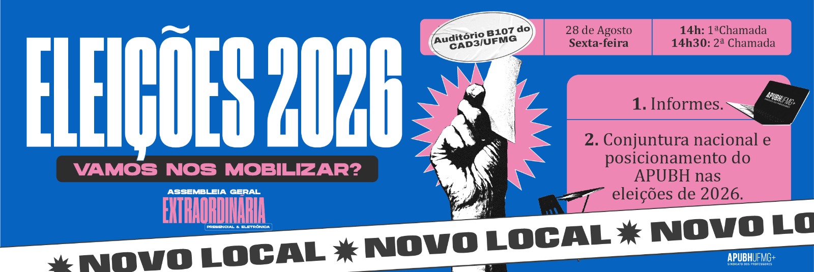 Errata de edital de convocação para assembleia geral extraordinária presencial e eletrônica do – APUBHUFMG+ – NOVO LOCAL